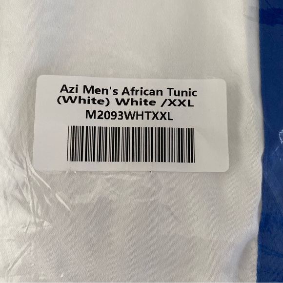 Men’s African Tunic Shirt Sleeve White D’IYANU Size XXL - Picture 11 of 11